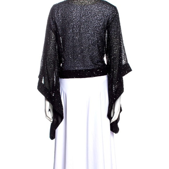 Alice + Olivia black beaded kimono top - size small - Picture 3 of 3